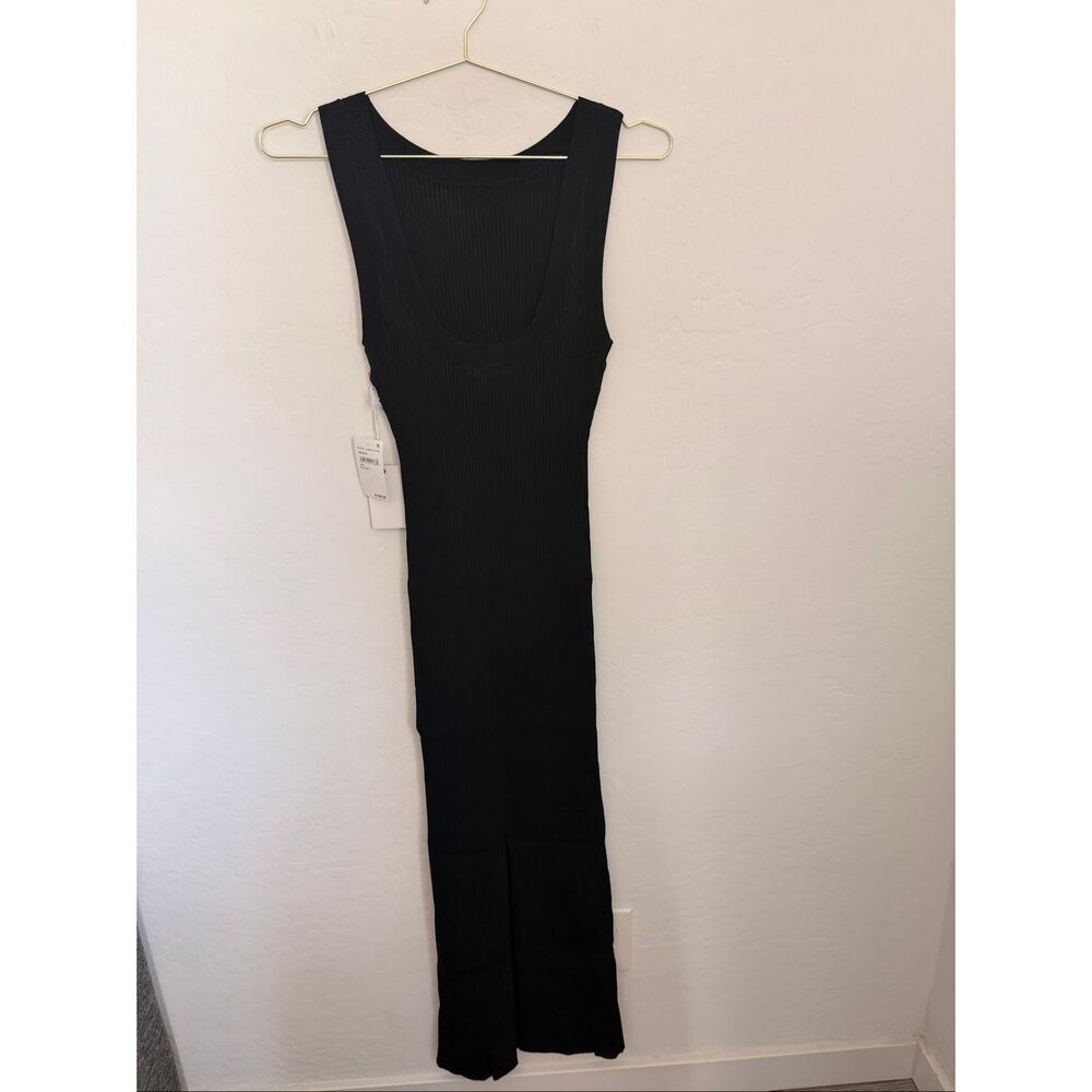 Good American Shine Scoop Back Ribbed Tank Maxi Slimming Dress Size Large NWT